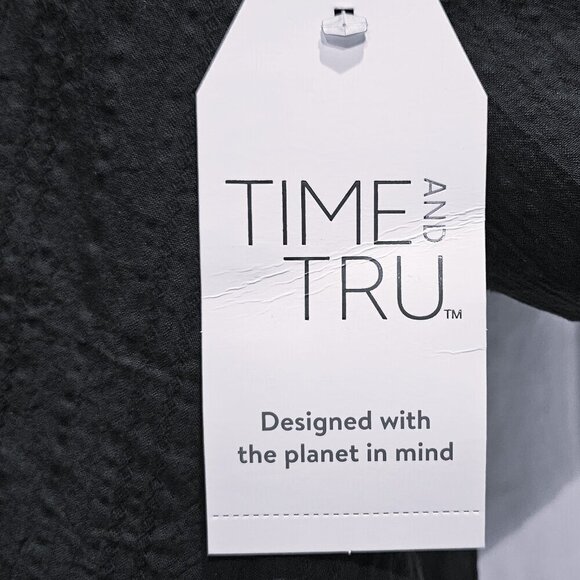 NWT Time and Tru Women's Black Long Sleeve Top - 2X (20W-22W) - Picture 7 of 10